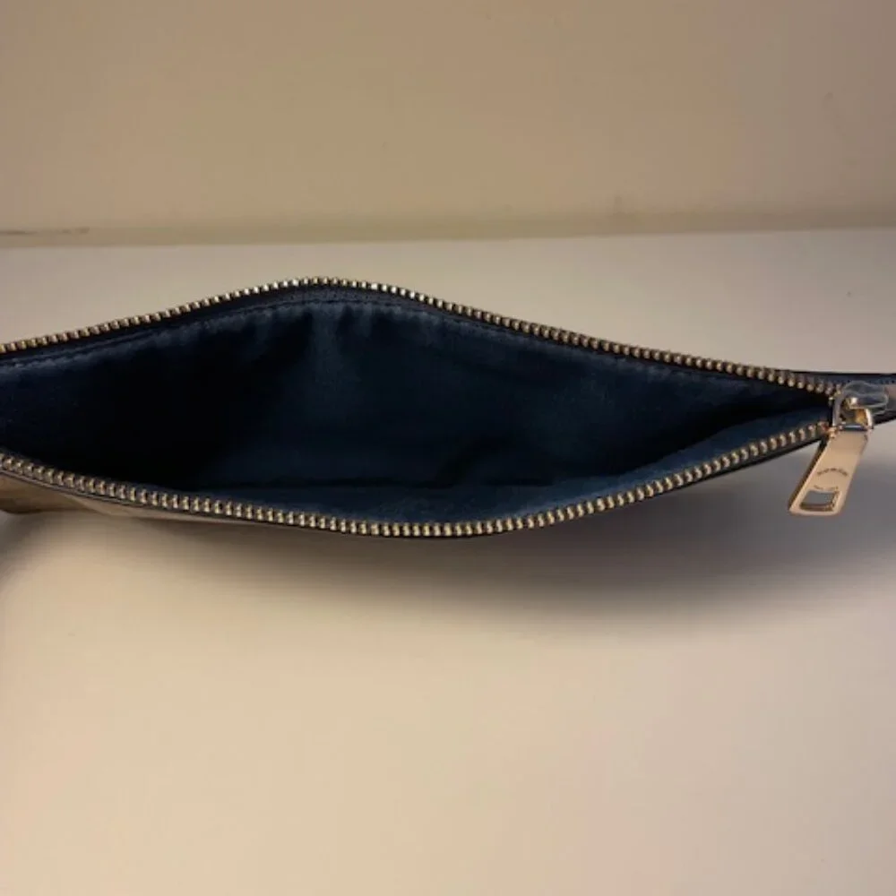 Coach midnight blue leather wristlet